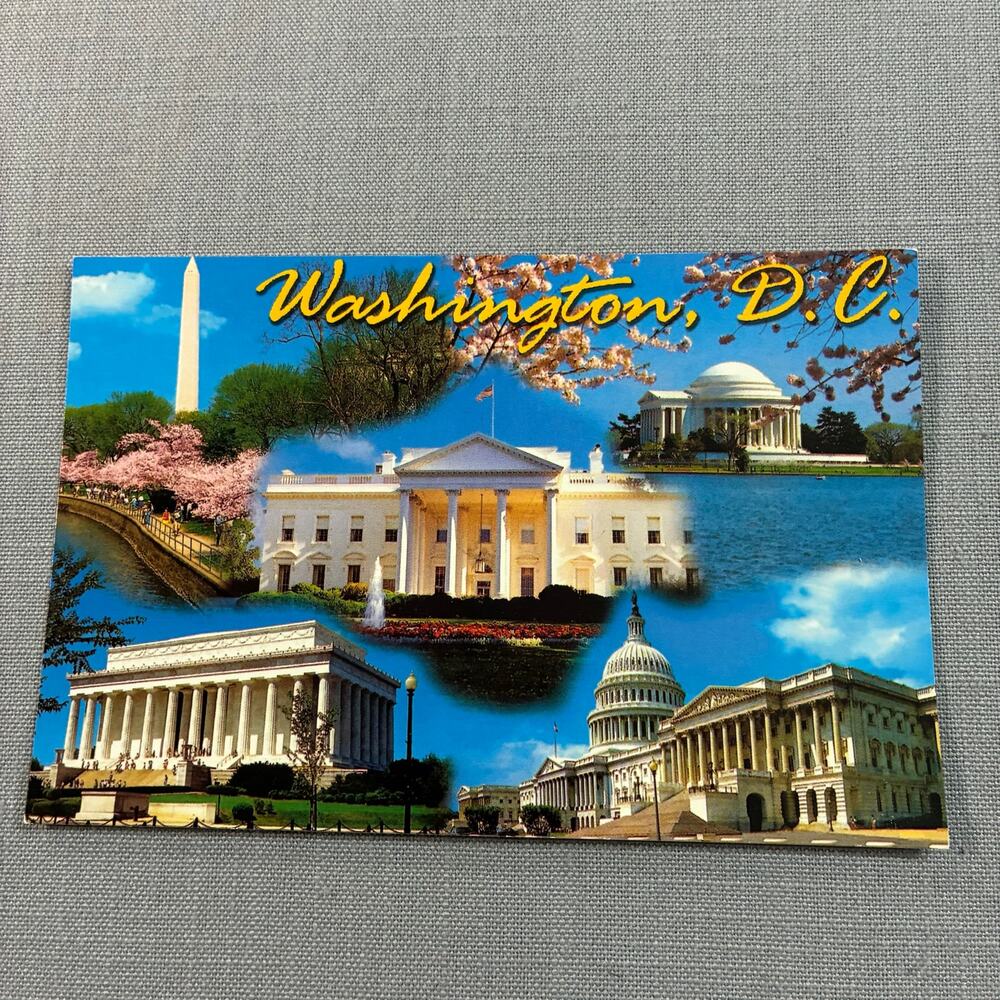 Vintage Washington DC Landmarks White House Capitol Unused 4x6 Postcard